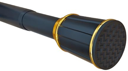 Gardinenstange ohne Bohren Teleskopstange zum Klemmen Durchmesser 33mm - Duschvorhangstange und Klemmgardinenstange für Fenster Badezimmer Schrank 110-190cm Schwarz