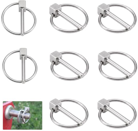 8 Stück Edelstahl Klappsplinte,3mm Sicherungssplint, Klappstecker | Sicherungssplint Klappsplinte Sortiment für Boot, Fahrrad, Anhänger, Traktor, Lynch Pin Sicherungsbolzen mit Ring