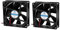 sourcingmap 2Pcs 92x25mm DC 12V Brushless CPU Cooler Cooling Fan Black Power 2.16W