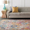 Livabliss Sicily Vintage Teppich groß - Teppich Wohnzimmer 120x170 cm, Esszimmer, Schlafzimmer - Orientalischer Teppich Boho Style - Carpet Living Room, Bunter Muster, Senfgelb, Orange, Weinrot, Blau