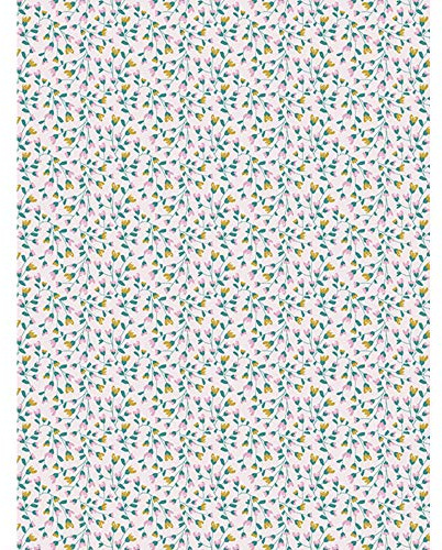 Décopatch Papier No. 788 Packung mit 20 Blätter (395 x 298 mm, ideal für Ihre Papmachés) rosa grün, blätter
