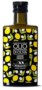 Frantoio Muraglia, Bottiglia in Vetro con Olio Extra Vergine d'Oliva, Aromatico al Limone 200ml