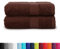 BaSaTex - 2er Set XXL Saunatuch Baumwolle in 80x200 cm - Saunahandtuch Badetuch aus hochwertigem Frottee mit Aufhängeschlaufe - Großes Strandtuch Öko-Tex Made in Green Zertifiziert - Schoko Braun