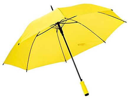 eBuyGB Large Wedding Umbrella Colourful Automatic Brolly Wedding Photographer Parasol Folding Umbrella, Long Umbrella with Stick Handle Rain - Yellow 41 Inch / 105cm Span 82cm Length