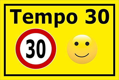 Melis-Folienwerkstatt Schild - Tempo 30-30x20cm | 3mm Hartschaum - S00040-043-C - 20 Varianten
