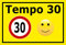 Melis-Folienwerkstatt Schild - Tempo 30-30x20cm | 3mm Hartschaum - S00040-043-C - 20 Varianten