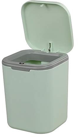 Gitany Push-button Mini Desktop Dustbin with lid, Small Trash Bin (Green)