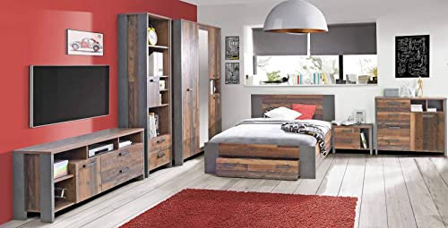 Jugendzimmer Clif Komplettset 7-TLG. Optik: Old Wood Vintage von Forte