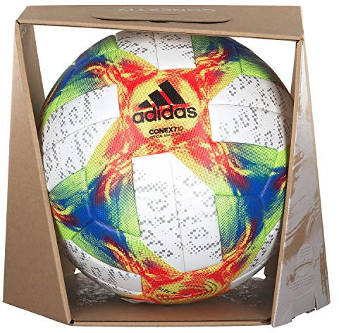adidas Conext 19 Omb Ball, Herren, White Yellow/Solar Red/Football Blue, Größe 5