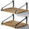 Love-KANKEI Floating Shelves, Rustic Wall Shelves with Large Storage for Kitchen, Living Room, Bathroom, Bedroom And So On, Wall Mount Set of 2, Carbonized Black