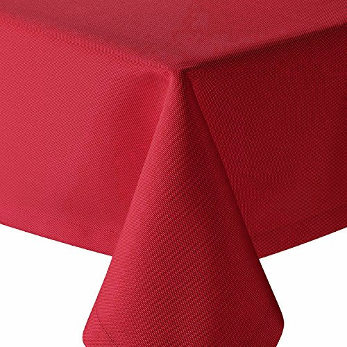 amp-artshop Mitteldecke Gastro einfarbig Quadratisch 90x90 cm Rot - Farbe, Form & Größe wählbar mit Fleckschutz - (Br_E90x90Rot)
