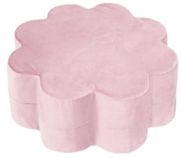 MISIOO Blume Pouf für Kinder - Sitzsack Kinder - Kinderzimmer Möbel – Samt Pouf aus Schaumstoff – Kindermöbel - Leicht zu Waschen – Licht und Elegant - 54 x 54 x 25 cm - Rosa
