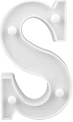 LED Deko Buchstaben - 22 cm A-Z - mit warmen Licht - Lampe beleuchtet Hinstellen Hochzeit Schriftzug Wort Love Home Batterie Lechtdeko Alphabet Ja Liebe Romantisch Wohnzimmer Bar Leuchtbuchstaben (S)