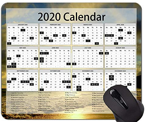 2020 und 2021 Kalender Hd Guss-Spiel-Mausunterlage Gewohnheit, Strand-Ferien-themenorientierte Mausunterlage mit genähtem Rand