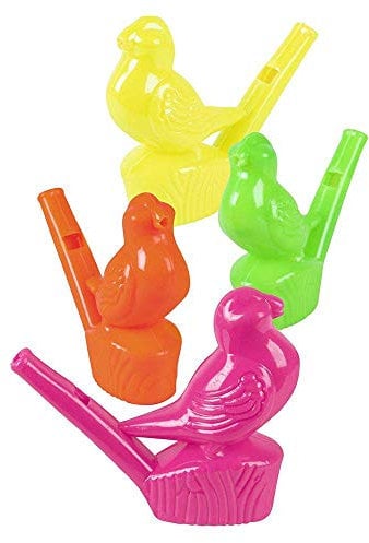 Boland 30787 - Vogelpfeifen, 4 Stück, Größe 5,5 x 6,5 cm, Partylärm, Krachmacher, Vogelgesang, Mitgebsel, Pinata, Kindergeburtstag