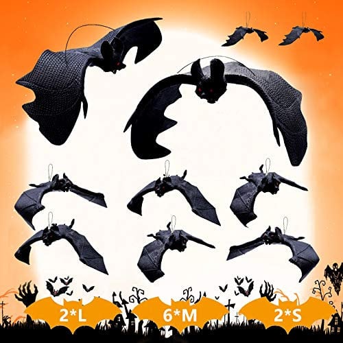 Halloween Deko 10 Stück Fledermäuse Dekorationen 3D Spielzeug Niedlich Gruselig hängende Fledermause für Party