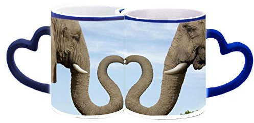 LA HUATE Juego de 2 tazas de café personalizables a juego, sensibles al calor que cambian de color, 325 ml, tazas de té con tu foto