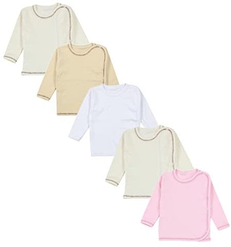 TupTam Gilet Cache-cœur à Manches Longues Bébé, Lot de 5, Fille 2, 56