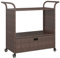 vidaXL Barwagen mit Schublade 4 Rollen Servierwagen Teewagen Küchenwagen Beistellwagen Arbeitswagen Gartenwagen Braun 100x45x97cm Poly Rattan