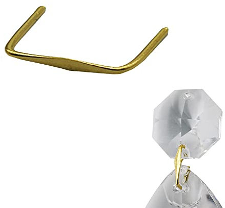 Christoph Palme 100x Kristall Verbinder 14x11mm Gold Extra breit Prismen Clips Klammer Stecker Ketteln Bastelbedarf