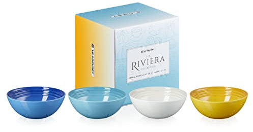 Le Creuset Set of 4 16 cm Cereal Bowls, Riviera Collection, 89198161219030