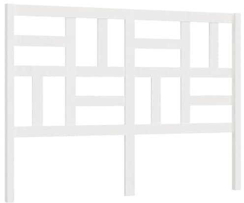 vidaXL Kopfteil Betthaupt Bettkopfteil für Bett Bettrahmen Bettgestell Massivholzbett Holzbett Schlafzimmer Weiß 166x4x104cm Massivholz Kiefer