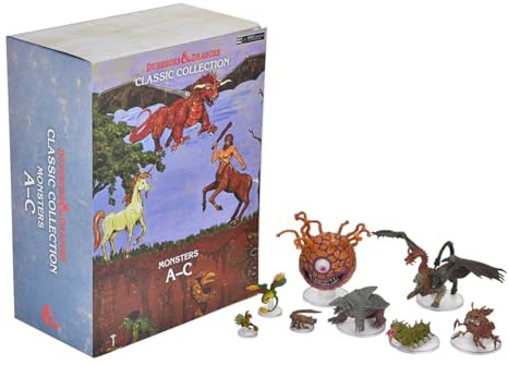 WizKids D&D Classic Collection: Monsters A-C - 8 Monster Figures (Ankheg, Basilisk, Beholder, Bulette, Carrion Crawler, Chimera, Cockatrice, Couatl) - Collectible Figures - Ages 6+