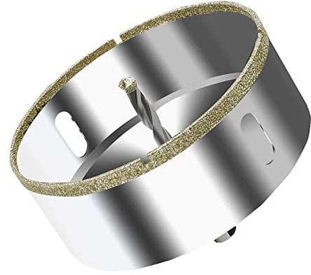 ASNOMY Sega a tazza diamantata da 100 mm con punta da trapano pilota, sega a tazza rivestita con punta diamantata con punta da trapano per vetro, ceramica, marmo porcellanato, granito quarzo
