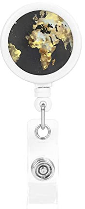 Abstrakte Weltkugel, bedruckt, drehbar, einziehbar, für schöne Stillabzeichen, Clips für Büro und Gesundheitspersonal