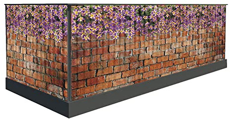 Sichtschutz für den Balkon 100cm hoch oder andere Windschutz balkonsichtschutz Balkonumrandung sichtschutz Sichtschutznmatte Terrassenüberdachung (500 x 100 cm, Muster 14)