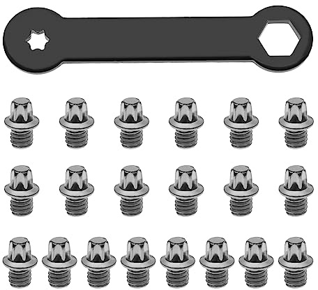 Be In Your Mind 50 Stück Fahrradpedalschrauben mit Torxschlüssel Fahrradpedale rutschfeste Nägel Fahrradzubehör M4 X 4,4 Mm Stahl Silbern