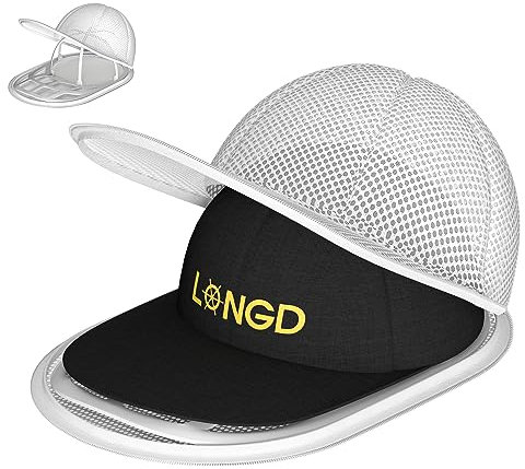 LONGD Lavadora de gorras de béisbol, protector de limpieza resistente con jaula de marco y bolsa de lavandería, limpiador y organizador de sombreros seguro para lavadora, adecuado para gorras de