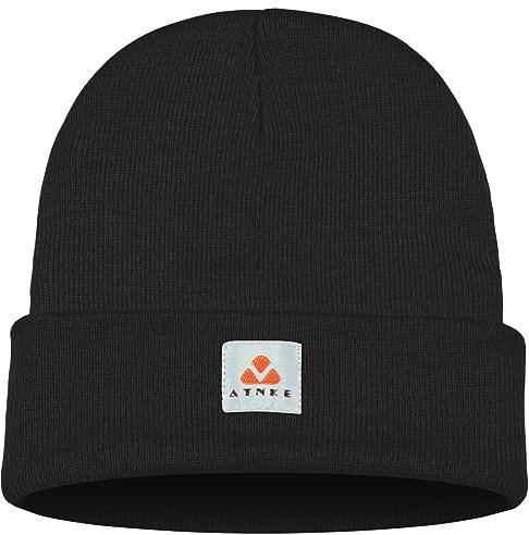 ATNKE Strick Beanie Mütze Dehnbar Weich Warm Täglich Winter Mützen mit Manschetten für Herren und Damen Geschenke/Black