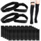 MIVAIUN Kniestiefelriemen,2 Paar Stiefelriemen plus 40 Stück Gummi Backing Tape Sticker, Rutschfester Riemen,Overknee Halterung,Rutschfeste Stiefel Fester,zur Absturzsicherung(Schwarz)