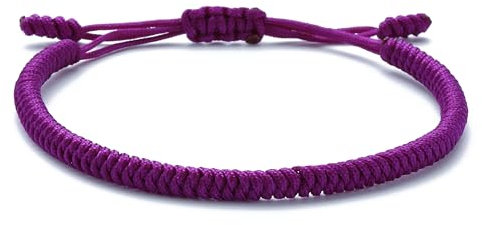 LUCKY BUDDHIST - Glücksarmband + Anhänger/Halskette! Für Teen Männer Frauen - Geflochtene Freundschaftsarmbänder - Mit Liebe handgefertigt - Tibet Stil - Einstellbares Handgelenk Armband (Lila)