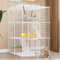 YITAHOME Katzenkäfig für den Innenbereich, 3-stöckig Katzengehege, DIY-Katzenlaufstall mit dichtem Metalldraht, Katzenhütte mit extra großer Hängematte für 1–2 Katzen, Chinchilla, 72x72x107cm, Weiß