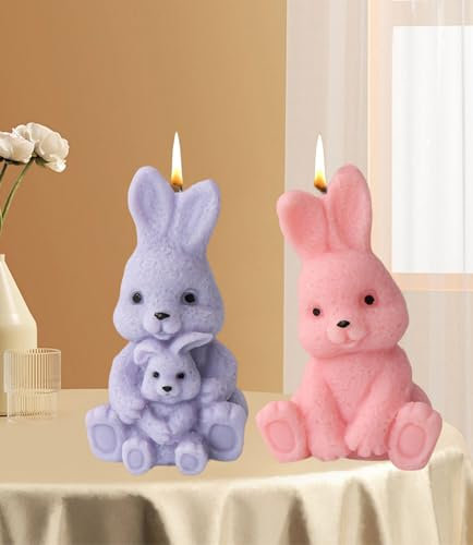 3D Osterhase Silikonform Kerzenhalter, Ostern Kaninchen Silikonformen Gießformen Ostern Kaninchen Gießformen Silikon Silikonform Ostern Hase für Schokolade, Seife, Ostergeschenke