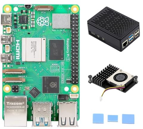 Tada for Raspberry Pi 5 8GB Basic Kit Including Pi 5 8GB Board, Pi 5 ABS Case and Active Cooler (8GB RAM)