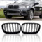 Gangying E70 Schwarze Nieren Kühlergrill für BMW X5 X6 E70 E71 Nieren Doppelsteg Sport Kühlergrill Glanz Schwarz E71 Kühlergrill Vorne 2007-2013
