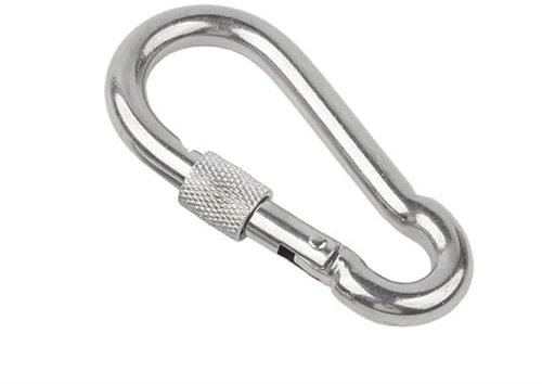 NihaoWXM 304 Stainless Steel Carabiner Snap Hook Spring Buckle Key Ring Carabiner(M10x100-1pcs,With nut)