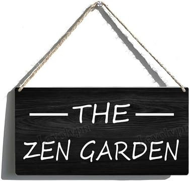 Leyolvpn The Zen Garden Sign, Wooden Sign, Farmhouse Contemporary Modern Wall Wooden Sign, 12×6 Inches