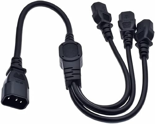 YCYUYUFUNS PDU UPS Server C14 to 3 x C13 Y Type Split Cable IEC C14 Power Extension Cable for Home Appliance PC Computer Monitor Stage Lights