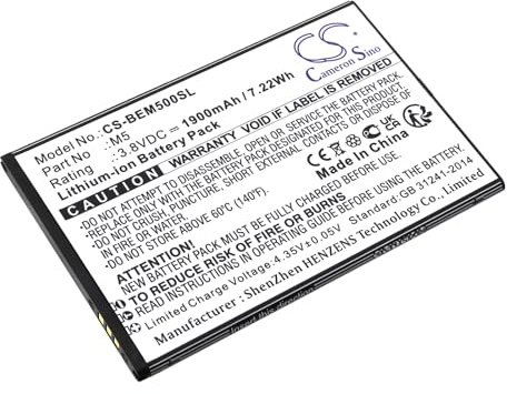 TCTK Akku 1900mAh Kompatibel mit [Bea-fon] M5, M5 Premium, M5EU001B Ersetzt