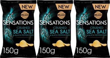 Sensations Salt & Black Peppercorn Sharing Crisps 3 x 150g,150g Sharing Bag of Sensations Sea Salt & Black Pepper Crisps,Discover the extraordinary flavour of Sensations crisps,