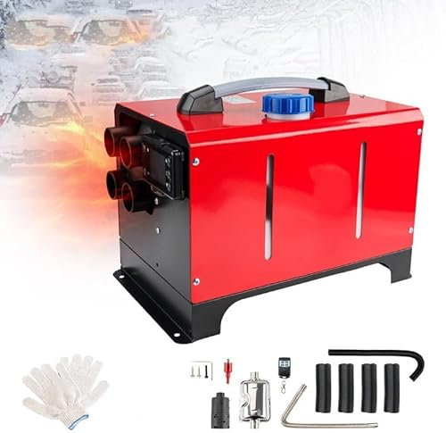 QWBDNMQP 5 kW Diesel-Lufterhitzer, 12 V, All-in-One-Dieselheizung, 4 Löcher, Standheizung, Diesel-Lufterhitzer mit LCD-Schalter und Fernbedienung mit konstanter Temperatursteuerung