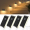 WILLED Luce Notturna Bambini, 4 Pezzi Luci con Sensore di Movimento da Interno, Caricabile USB Luce Armadio Led con Sensore con 3 Modalità (Auto/ON/OFF), per Scale, Camere da Letto, Cucina, Corridoio