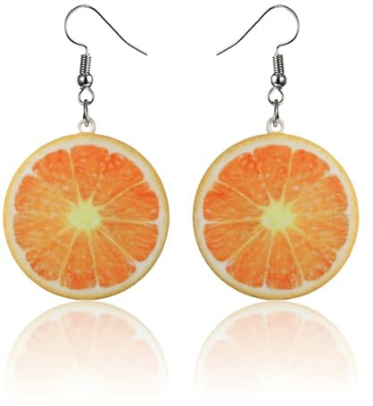 1 Paar Ohrringe Orange,Orange Ohrringe Damen,Statement HäNgend Blutorange,HäNger Modeschmuck für Geburtstags Party Geschenk,Damen Orangen Ohrring