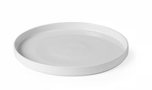 HENDI Plato plano con borde alto, Oslo, ⌀280x(H)28mm, porcelana blanca esmaltada