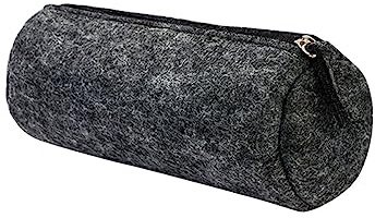 HAPINARY Rundes Filz Stifteetui Kosmetiktasche Federmäppchen aus Canvas für Schreibwaren und Make-up-Artikel Stiftehalter zur Aufbewahrung von Kleinteilen Platz für Karten Zufällige Farbe