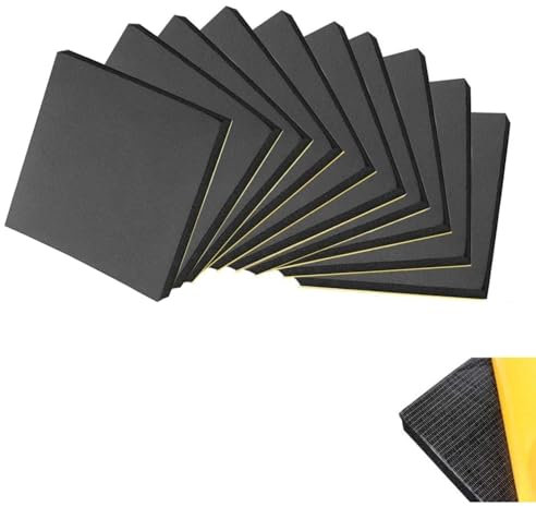 10Pcs Foam Sheets Self Adhesive- 10mm Thick- 150mm x150mm,Floor Protector Pads,Furniture Pads Non-Slip,Thick Closed Cell Foam Neoprene Rubber Sheets Pads Insulation Anti Vibratio